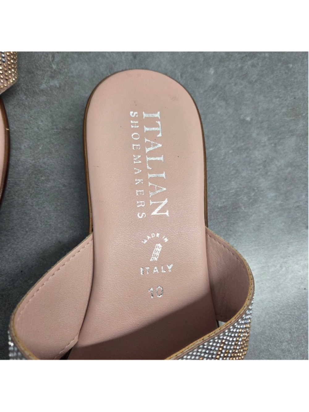 Italian Shoemakers Silver and Tan Women's Sandals Summer Glamour Size 10 - Picture 2 of 3